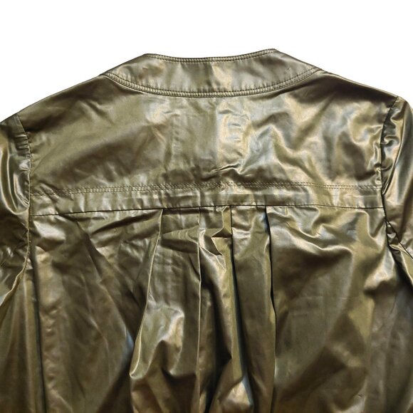 Richmond X Olive Green Pleated Cropped 3/4 Sleeve Jacket Sz 42 NWT - Picture 12 of 16